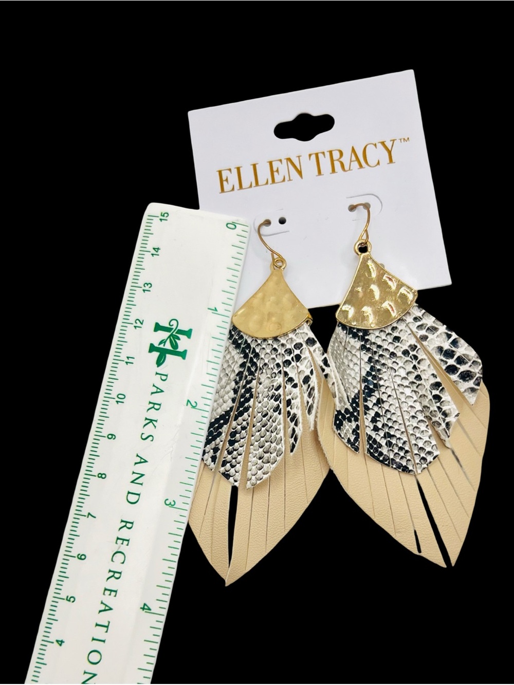 NWT✨Gold Layered Python Dangle Earrings - Picture 5 of 13